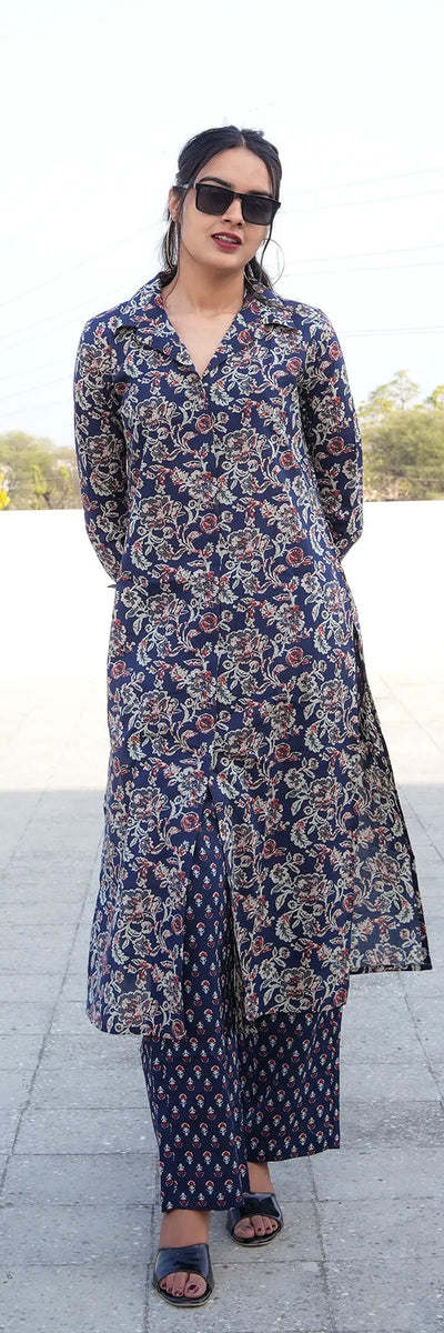 Midnight Vine Straight Kurta 2-Piece Set