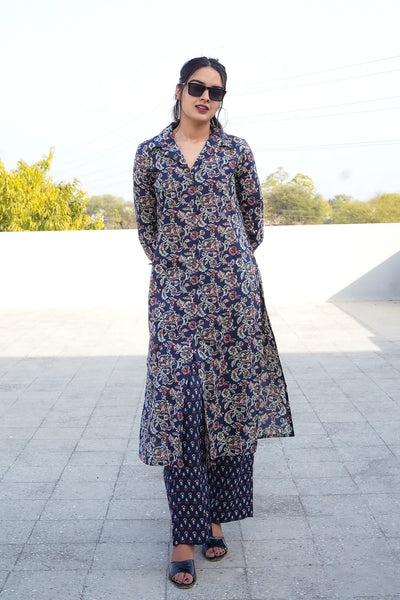 Midnight Vine Straight Kurta 2-Piece Set