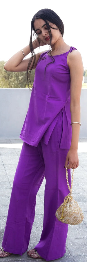 Ultraviolet Sleeveless Flare 2-Piece Set