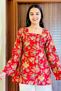 Scarlet Garden Premium Cotton Back Dori Full Sleeve Short Top