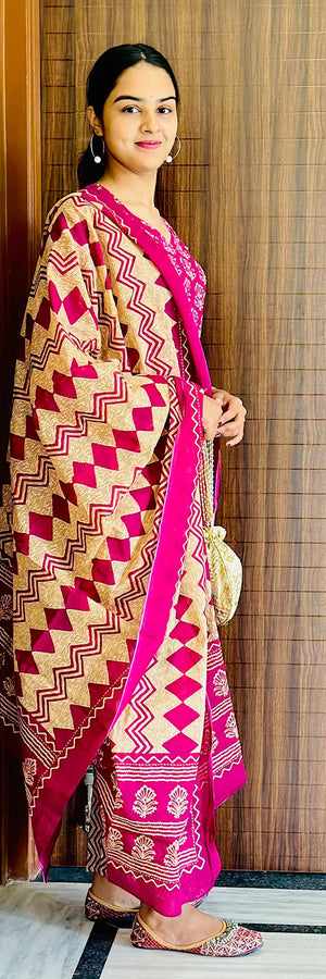 Rani Heritage Straight Kurta 3-Piece Set