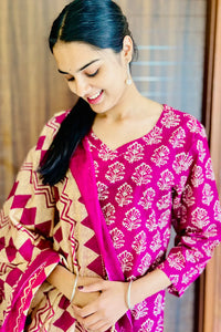 Rani Heritage Straight Kurta 3-Piece Set