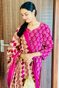 Rani Heritage Straight Kurta 3-Piece Set