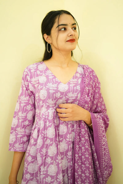 Lavender Haze 3-Piece Kurti Set