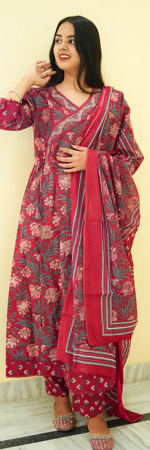Ruby Rose Angrakha 3-Piece Kurta Set