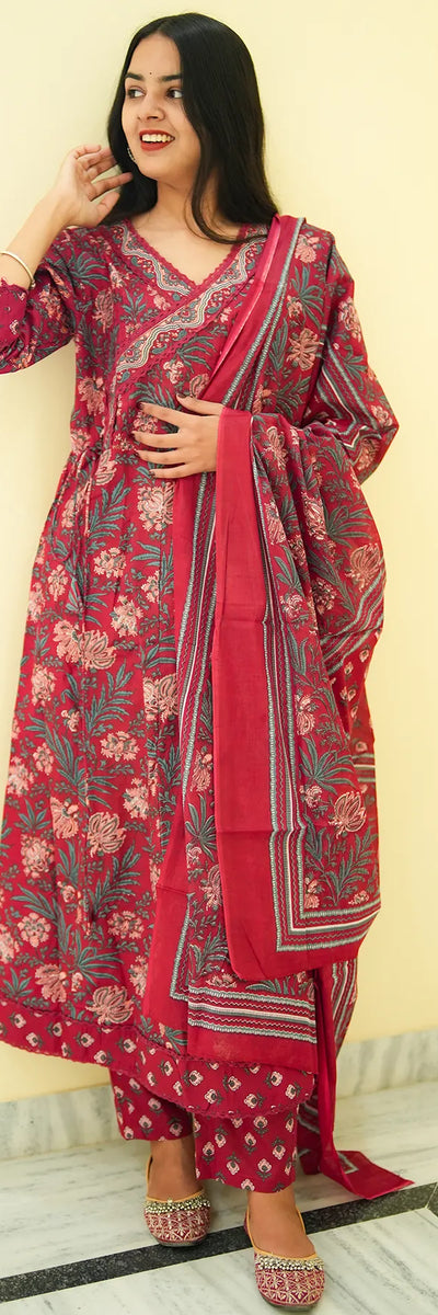 Ruby Rose Angrakha 3-Piece Kurta Set