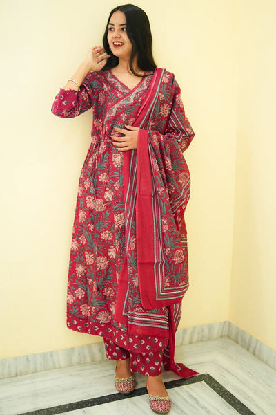 Ruby Rose Angrakha 3-Piece Kurta Set