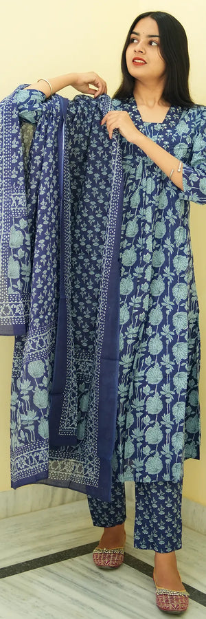 Neelambari Lotus 3-Piece Kurta Set