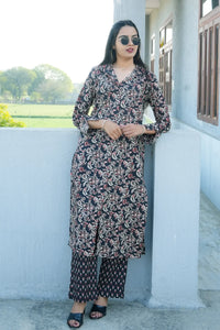 Midnight Bloom 2-Piece Kurta Set